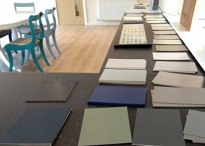 colour samples in the showroom