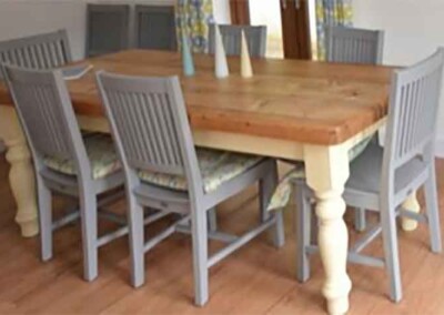 Table and chairs before respray