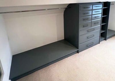 walk-in wardrobe after respraying