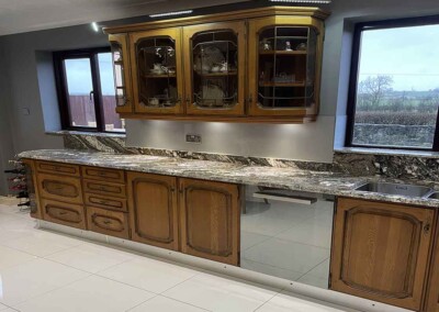 Oak kitchen before respray