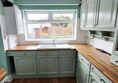 Revitalised kitchen cupboards after kitchen respray